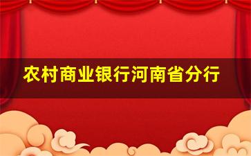 农村商业银行河南省分行