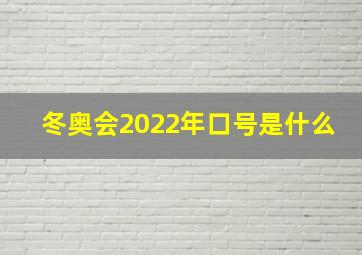 冬奥会2022年口号是什么