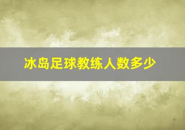 冰岛足球教练人数多少