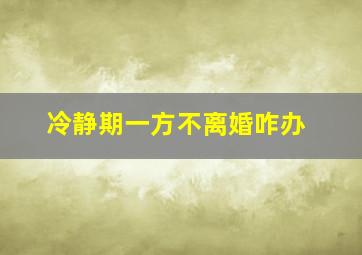 冷静期一方不离婚咋办