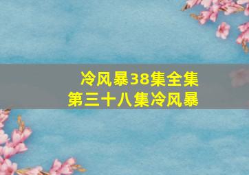 冷风暴38集全集第三十八集冷风暴