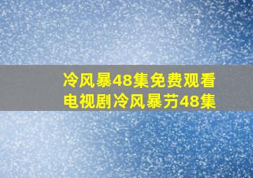 冷风暴48集免费观看电视剧冷风暴芀48集