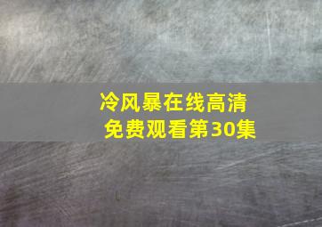 冷风暴在线高清免费观看第30集