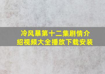 冷风暴第十二集剧情介绍视频大全播放下载安装