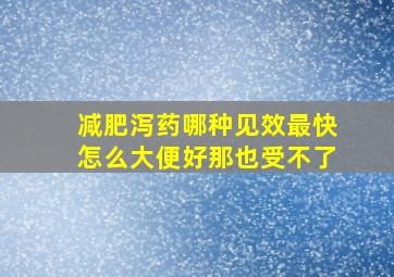 减肥泻药哪种见效最快怎么大便好那也受不了