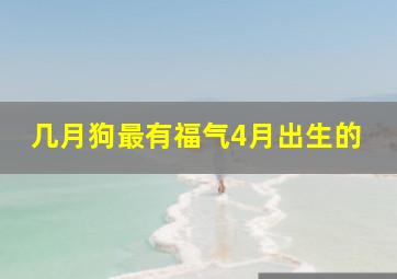 几月狗最有福气4月出生的