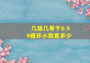 几除几等于0.99循环小数是多少