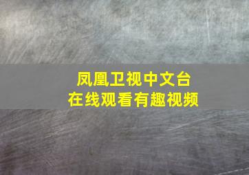 凤凰卫视中文台在线观看有趣视频