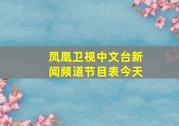 凤凰卫视中文台新闻频道节目表今天