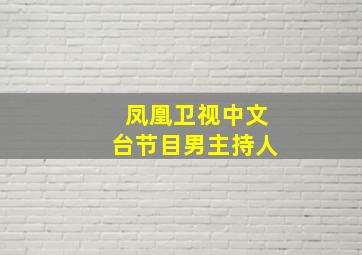 凤凰卫视中文台节目男主持人