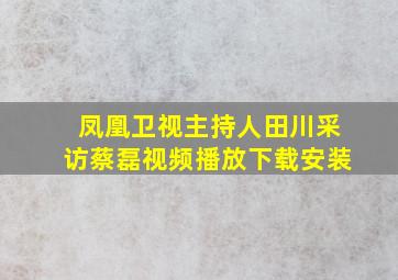 凤凰卫视主持人田川采访蔡磊视频播放下载安装