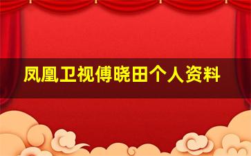 凤凰卫视傅晓田个人资料