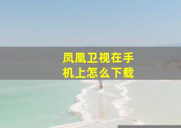 凤凰卫视在手机上怎么下载