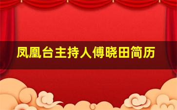 凤凰台主持人傅晓田简历