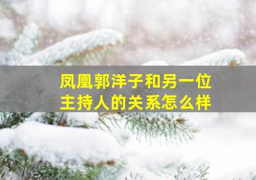 凤凰郭洋子和另一位主持人的关系怎么样