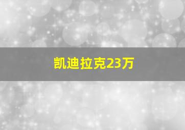 凯迪拉克23万