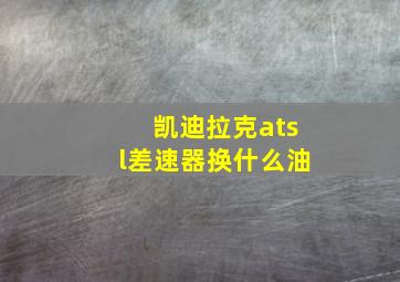 凯迪拉克atsl差速器换什么油