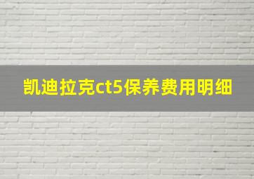 凯迪拉克ct5保养费用明细