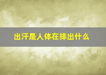 出汗是人体在排出什么