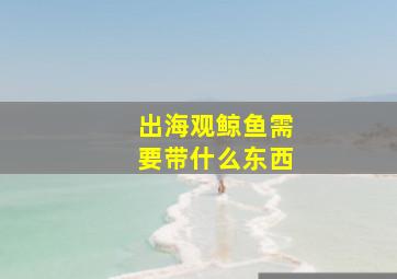 出海观鲸鱼需要带什么东西