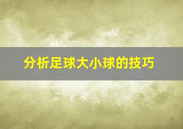 分析足球大小球的技巧