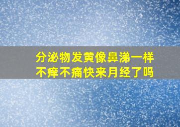 分泌物发黄像鼻涕一样不痒不痛快来月经了吗