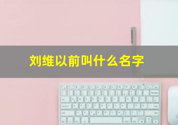 刘维以前叫什么名字