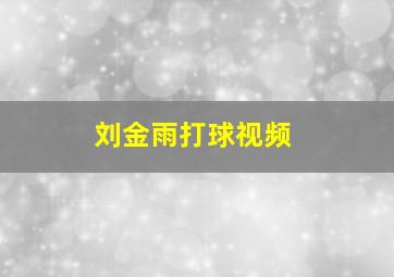 刘金雨打球视频