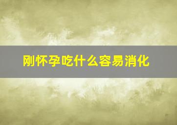 刚怀孕吃什么容易消化