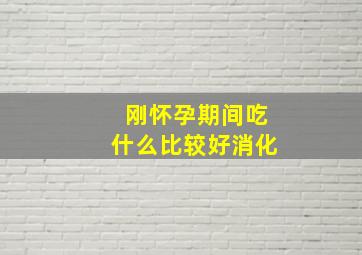 刚怀孕期间吃什么比较好消化