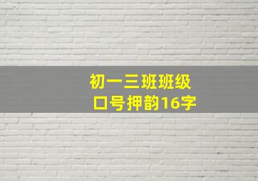 初一三班班级口号押韵16字