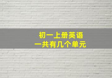 初一上册英语一共有几个单元