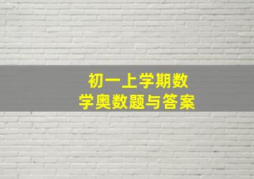 初一上学期数学奥数题与答案