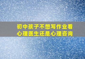 初中孩子不想写作业看心理医生还是心理咨询