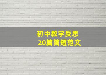 初中教学反思20篇简短范文