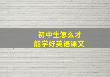 初中生怎么才能学好英语课文