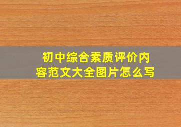 初中综合素质评价内容范文大全图片怎么写