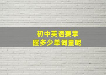 初中英语要掌握多少单词量呢