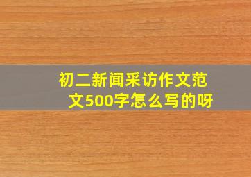 初二新闻采访作文范文500字怎么写的呀