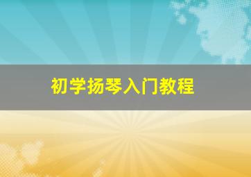 初学扬琴入门教程