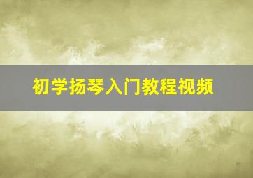 初学扬琴入门教程视频