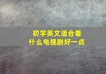 初学英文适合看什么电视剧好一点