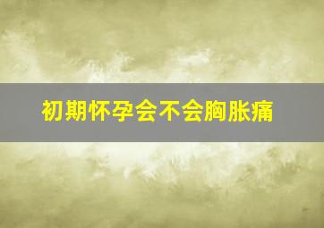 初期怀孕会不会胸胀痛