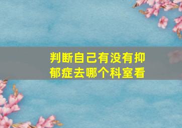 判断自己有没有抑郁症去哪个科室看