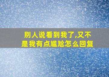 别人说看到我了,又不是我有点尴尬怎么回复