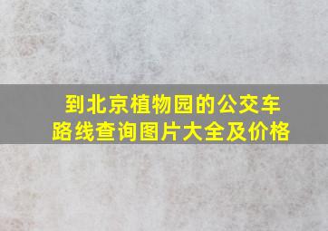 到北京植物园的公交车路线查询图片大全及价格