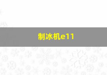 制冰机e11