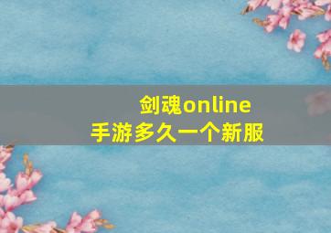 剑魂online手游多久一个新服