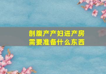 剖腹产产妇进产房需要准备什么东西