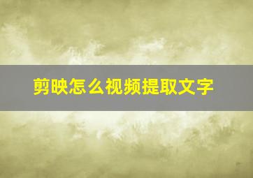 剪映怎么视频提取文字